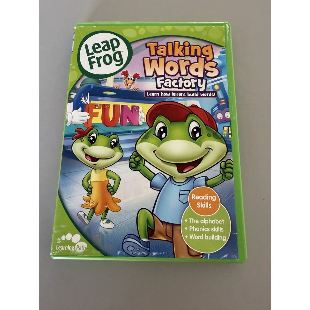 LeapFrog Talking Words Factory DVD 2003 Phonics Reading Skills Educational Green